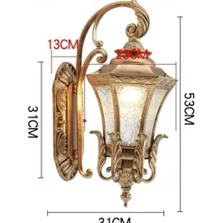 LED Wall Sconce Lighting Fixture Antique Wall Sconce Lantern External Waterproof Rustproof Aluminum Glass Lantern Wall Lamp Lantern Courtyard Garden Balcony Villa Decorative Lights
