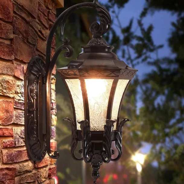 LED Wall Sconce Lighting Fixture Antique Wall Sconce Lantern External Waterproof Rustproof Aluminum Glass Lantern Wall Lamp Lantern Courtyard Garden Balcony Villa Decorative Lights
