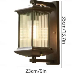 LED Wall Sconce Lighting Fixture Indoor Outdoor Lantern External Waterproof IP65 Rustproof Aluminum Glass Lantern Wall Lamp Lantern Courtyard Garden Balcony Villa Decorative Lights 110-240V