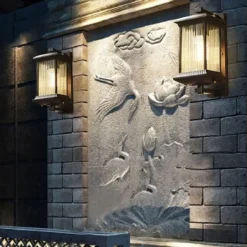 LED Wall Sconce Lighting Fixture Indoor Outdoor Lantern External Waterproof IP65 Rustproof Aluminum Glass Lantern Wall Lamp Lantern Courtyard Garden Balcony Villa Decorative Lights 110-240V