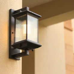 LED Wall Sconce Lighting Fixture Indoor Outdoor Lantern External Waterproof IP65 Rustproof Aluminum Glass Lantern Wall Lamp Lantern Courtyard Garden Balcony Villa Decorative Lights 110-240V