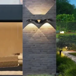 LED Wall Sconces Up Down Waterproof IP65 LED Wall Light Art Decor LED Wall Lamp Indoor Outdoor for Bedroom Bathroom Living Room Corridor Stairs Porch Warm White 110-240V