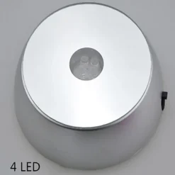 4LEDs Luminous Base Light Crystal Glass Transparent Objects Display Laser Colorful Round Stand Base for Cocktail
