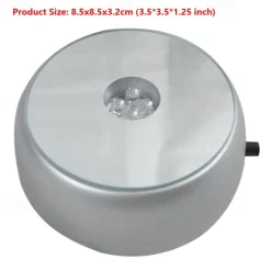 4LEDs Luminous Base Light Crystal Glass Transparent Objects Display Laser Colorful Round Stand Base for Cocktail