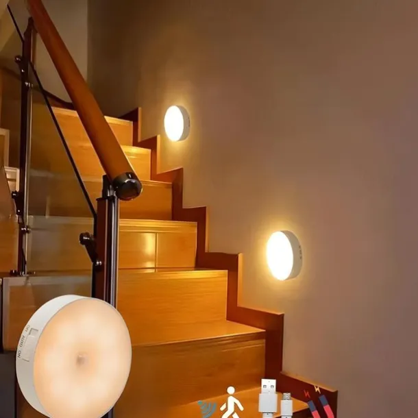 8LEDs Motion Sensor Light LED USB Night Light Kitchen Bedroom Stair Cabinet Hallway Closet Closet Night Light Charging Light