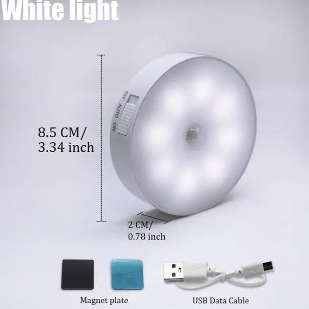 8LEDs Motion Sensor Light LED USB Night Light Kitchen Bedroom Stair Cabinet Hallway Closet Closet Night Light Charging Light