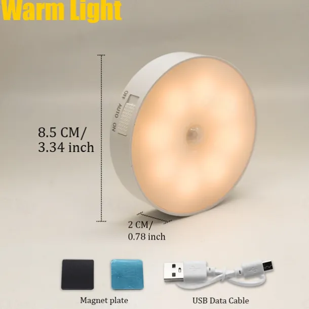 8LEDs Motion Sensor Light LED USB Night Light Kitchen Bedroom Stair Cabinet Hallway Closet Closet Night Light Charging Light