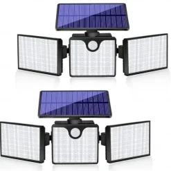 266LEDs Solar Wall Lights Ultra Bright Waterproof Rotatable Motion Sensor Light for Outdoor Porch Yard Wall