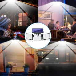 266LEDs Solar Wall Lights Ultra Bright Waterproof Rotatable Motion Sensor Light for Outdoor Porch Yard Wall