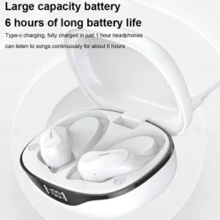 Lenovo LP75 True Wireless Headphones TWS Earbuds Ear Clip Bluetooth 5.2 IPX5 Deep Bass Long Battery Life for Apple Samsung Huawei Xiaomi MI Fitness Running Everyday Use Mobile Phone Car Motorcycle