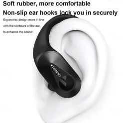 Lenovo LP75 True Wireless Headphones TWS Earbuds Ear Clip Bluetooth 5.2 IPX5 Deep Bass Long Battery Life for Apple Samsung Huawei Xiaomi MI Fitness Running Everyday Use Mobile Phone Car Motorcycle