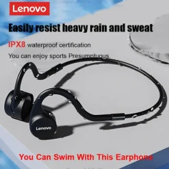 Lenovo X5 True Wireless Headphones TWS Earbuds Ear Hook Bluetooth5.0 Ergonomic Design Waterproof IPX7 Deep Bass for Apple Samsung Huawei Xiaomi MI Fitness Gym Workout Running Mobile Phone
