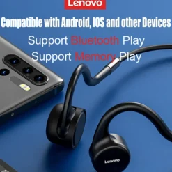Lenovo X5 True Wireless Headphones TWS Earbuds Ear Hook Bluetooth5.0 Ergonomic Design Waterproof IPX7 Deep Bass for Apple Samsung Huawei Xiaomi MI Fitness Gym Workout Running Mobile Phone