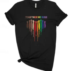 LGBT LGBTQ T-shirt Pride Shirts Rainbow Together We Rise Lesbian Gay For Unisex Adults' Halloween Carnival Masquerade Hot Stamping Pride Parade Pride Month