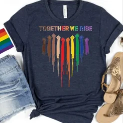 LGBT LGBTQ T-shirt Pride Shirts Rainbow Together We Rise Lesbian Gay For Unisex Adults' Halloween Carnival Masquerade Hot Stamping Pride Parade Pride Month