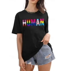 LGBT LGBTQ T-shirt Pride Shirts Rainbow Human Lesbian For Women's Adults' Halloween Carnival Masquerade Hot Stamping Pride Parade Pride Month