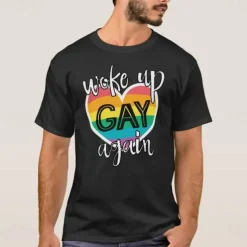 LGBT LGBTQ T-shirt Pride Shirts Rainbow Woke up Gay Again Funny Lesbian Gay For Couple's Unisex Adults' Masquerade Hot Stamping Pride Parade Pride Month