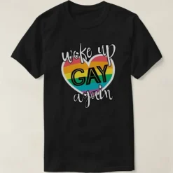 LGBT LGBTQ T-shirt Pride Shirts Rainbow Woke up Gay Again Funny Lesbian Gay For Couple's Unisex Adults' Masquerade Hot Stamping Pride Parade Pride Month
