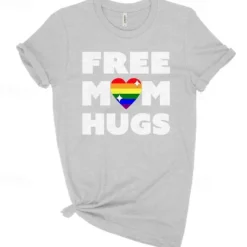 LGBT LGBTQ T-shirt Pride Shirts Rainbow Free Mom Hugs Lesbian Gay For Unisex Adults' Halloween Carnival Masquerade Hot Stamping Pride Parade Pride Month