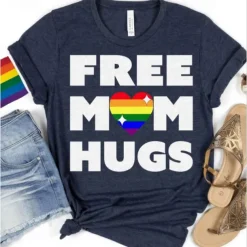 LGBT LGBTQ T-shirt Pride Shirts Rainbow Free Mom Hugs Lesbian Gay For Unisex Adults' Halloween Carnival Masquerade Hot Stamping Pride Parade Pride Month
