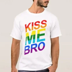 LGBT LGBTQ T-shirt Pride Shirts Rainbow Kiss Me Bro Funny Lesbian Gay For Couple's Unisex Adults' Masquerade Hot Stamping Pride Parade Pride Month