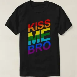 LGBT LGBTQ T-shirt Pride Shirts Rainbow Kiss Me Bro Funny Lesbian Gay For Couple's Unisex Adults' Masquerade Hot Stamping Pride Parade Pride Month