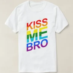 LGBT LGBTQ T-shirt Pride Shirts Rainbow Kiss Me Bro Funny Lesbian Gay For Couple's Unisex Adults' Masquerade Hot Stamping Pride Parade Pride Month