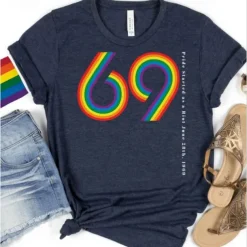 LGBT LGBTQ T-shirt Pride Shirts Rainbow 69 Lesbian Gay For Unisex Adults' Halloween Carnival Masquerade Hot Stamping Pride Parade Pride Month