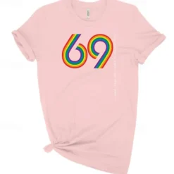 LGBT LGBTQ T-shirt Pride Shirts Rainbow 69 Lesbian Gay For Unisex Adults' Halloween Carnival Masquerade Hot Stamping Pride Parade Pride Month