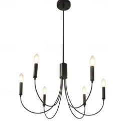 6-Light 60 cm Candle Style Chandelier Metal Sputnik Painted Finishes Vintage Country 110-120V 220-240V