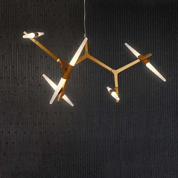 10-Light 100 cm Chandelier Metal Glass Sputnik Electroplated 110-120V 220-240V