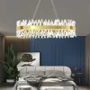 1-Light 100 cm Crystal Pendant Light Gold Eye Protection Chandelier Metal Painted Finishes LED Chic & Modern 110-120V 220-240V