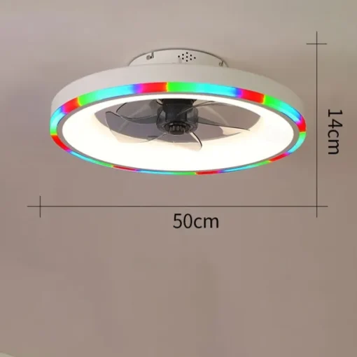 2-Light 50 cm Dimmable Ceiling Fan Metal Acrylic Modern Nordic Style 220-240V