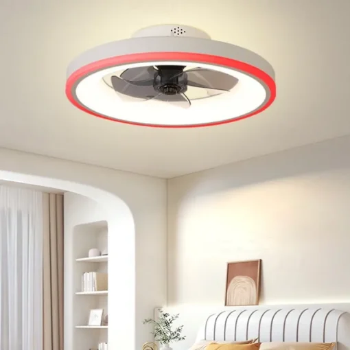 2-Light 50 cm Dimmable Ceiling Fan Metal Acrylic Modern Nordic Style 220-240V