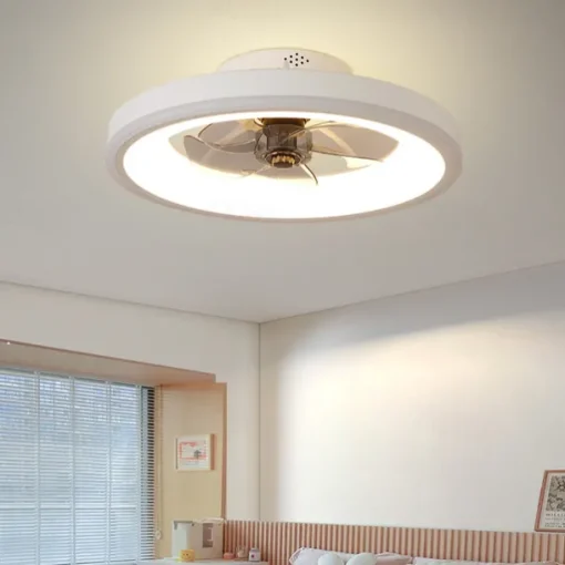 2-Light 50 cm Dimmable Ceiling Fan Metal Acrylic Modern Nordic Style 220-240V