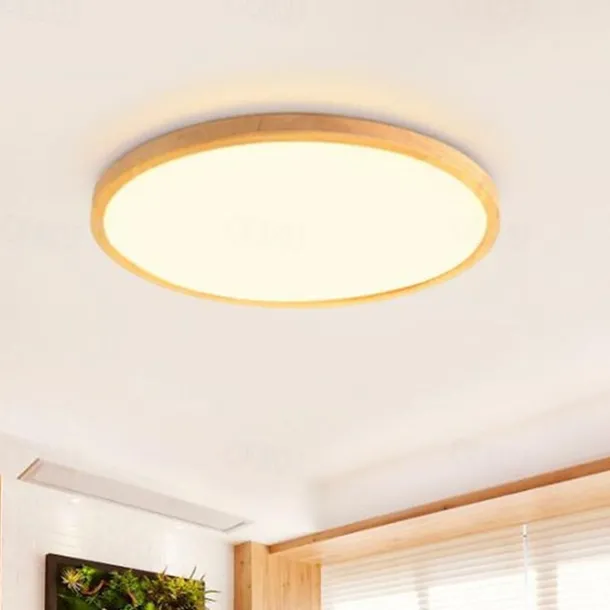 1-Light 30 cm Flush Mount Lights Wood Bamboo Wood Bamboo Circle Wood Contemporary LED 220-240V