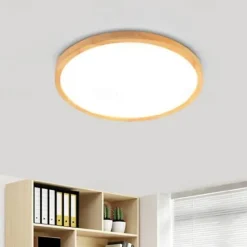 1-Light 30 cm Flush Mount Lights Wood Bamboo Wood Bamboo Circle Wood Contemporary LED 220-240V