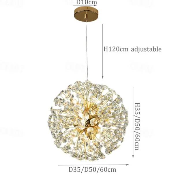 9-Light 50 cm Globe Design Lantern Desgin Chandelier Metal Artistic Style Modern Style Stylish Electroplated Artistic Modern 85-265V