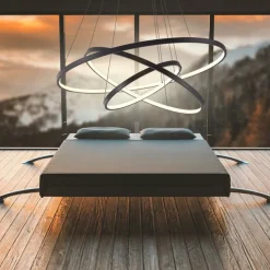 3-Light 80/60/40/20 cm LED Pendant Light Metal Acrylic Ring Circle Design Dimmable Painted Finishes Modern 90W/113W 3-Rings 4-Rings ONLY DIMMABLE WITH REMOTE CONTROL