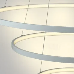 3-Light 80/60/40/20 cm LED Pendant Light Metal Acrylic Ring Circle Design Dimmable Painted Finishes Modern 90W/113W 3-Rings 4-Rings ONLY DIMMABLE WITH REMOTE CONTROL