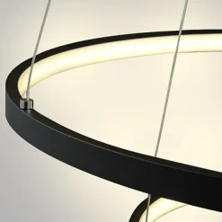 3-Light 80/60/40/20 cm LED Pendant Light Metal Acrylic Ring Circle Design Dimmable Painted Finishes Modern 90W/113W 3-Rings 4-Rings ONLY DIMMABLE WITH REMOTE CONTROL