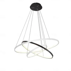 3-Light 80/60/40/20 cm LED Pendant Light Metal Acrylic Ring Circle Design Dimmable Painted Finishes Modern 90W/113W 3-Rings 4-Rings ONLY DIMMABLE WITH REMOTE CONTROL