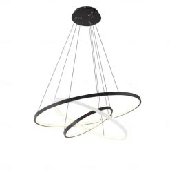 3-Light 80/60/40/20 cm LED Pendant Light Metal Acrylic Ring Circle Design Dimmable Painted Finishes Modern 90W/113W 3-Rings 4-Rings ONLY DIMMABLE WITH REMOTE CONTROL