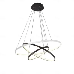 3-Light 80/60/40/20 cm LED Pendant Light Metal Acrylic Ring Circle Design Dimmable Painted Finishes Modern 90W/113W 3-Rings 4-Rings ONLY DIMMABLE WITH REMOTE CONTROL