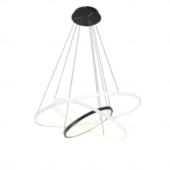 3-Light 80/60/40/20 cm LED Pendant Light Metal Acrylic Ring Circle Design Dimmable Painted Finishes Modern 90W/113W 3-Rings 4-Rings ONLY DIMMABLE WITH REMOTE CONTROL