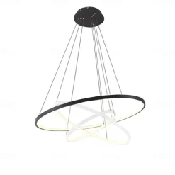 3-Light 80/60/40/20 cm LED Pendant Light Metal Acrylic Ring Circle Design Dimmable Painted Finishes Modern 90W/113W 3-Rings 4-Rings ONLY DIMMABLE WITH REMOTE CONTROL
