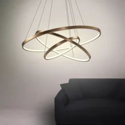 3-Light 80/60/40/20 cm LED Pendant Light Metal Acrylic Ring Circle Design Dimmable Painted Finishes Modern 90W/113W 3-Rings 4-Rings ONLY DIMMABLE WITH REMOTE CONTROL