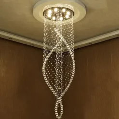 8-Light 60 cm Line Design Modern Pendant Light Crystal Bulb Included Designers Chandelier Metal Electroplated Chic Modern Living Room（Bulb not included ）