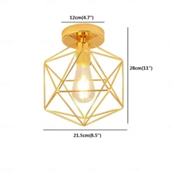 1-Light 21.5 cm Mini Style Flush Mount Lights Metal Geometrical Electroplated Nature Inspired Modern 110-120V 220-240V E26 E27