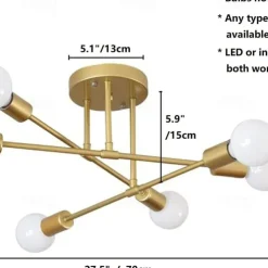 6-Light 70 cm Sputnik Design Cluster Design Chandeliers Metal Industrial Painted Finishes Contemporary Traditional / Classic 110-120V 220-240V / CE Certified